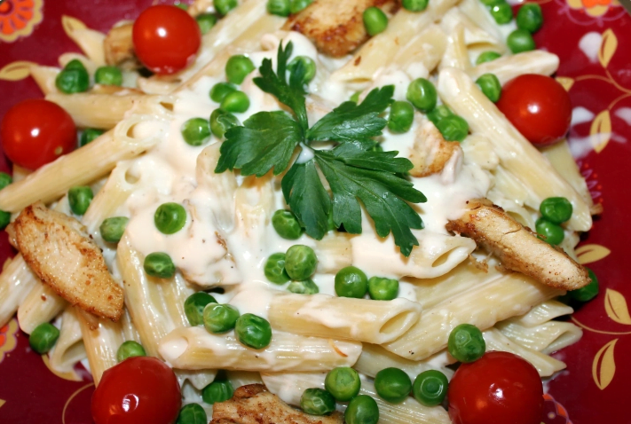 Chicken Pasta in Alfredo Sauce Recipe - Chibog Mates