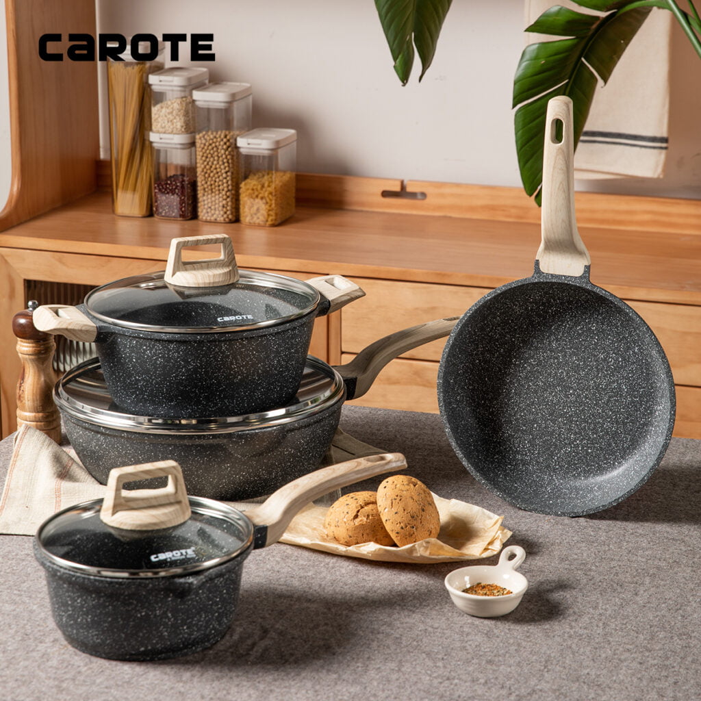 carote non-stick granite cookware set